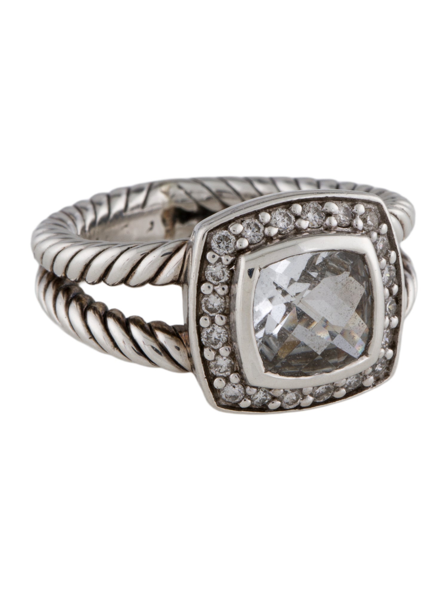 David Yurman Topaz & Diamond Petite Albion® Ring