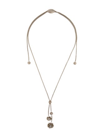 David Yurman Diamond Starburst Y Slider Necklace