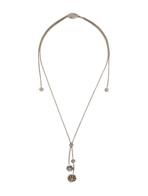 David Yurman Diamond Starburst Y Slider Necklace