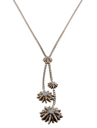 David Yurman Diamond Starburst Y Slider Necklace