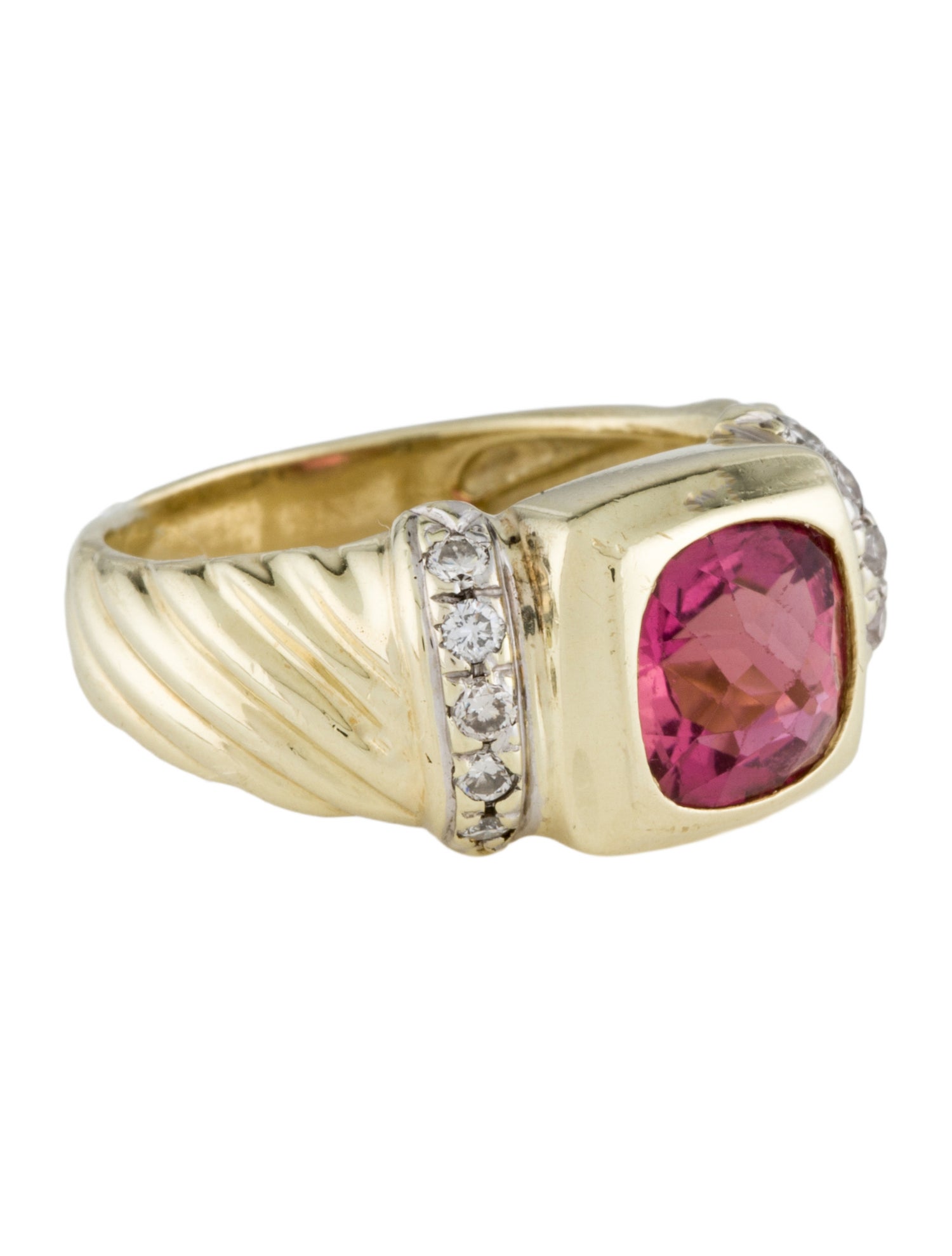 David Yurman 14K Tourmaline & Diamond Cable Cocktail Ring