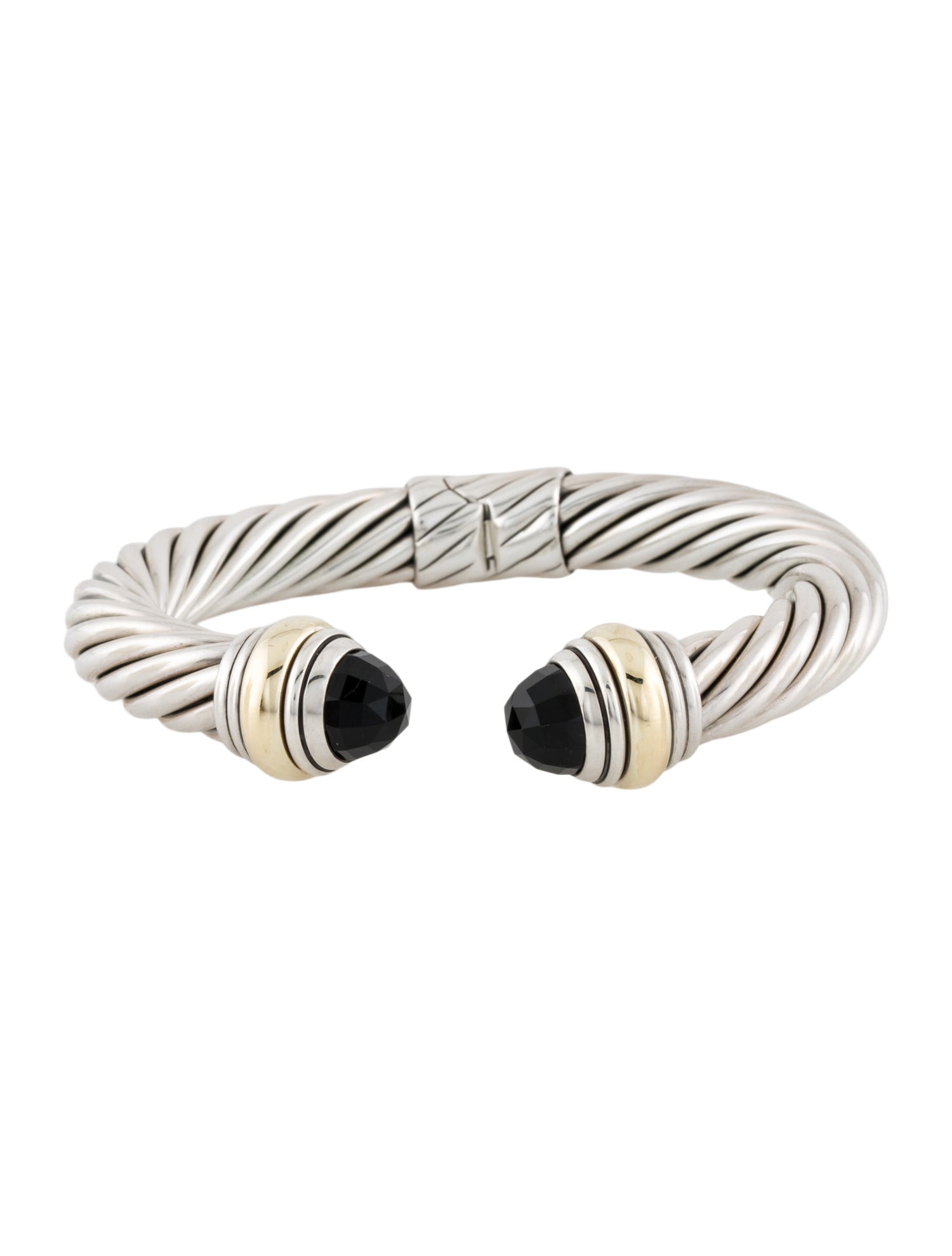 David Yurman Onyx Cable Classic Hinged Cuff Bracelet