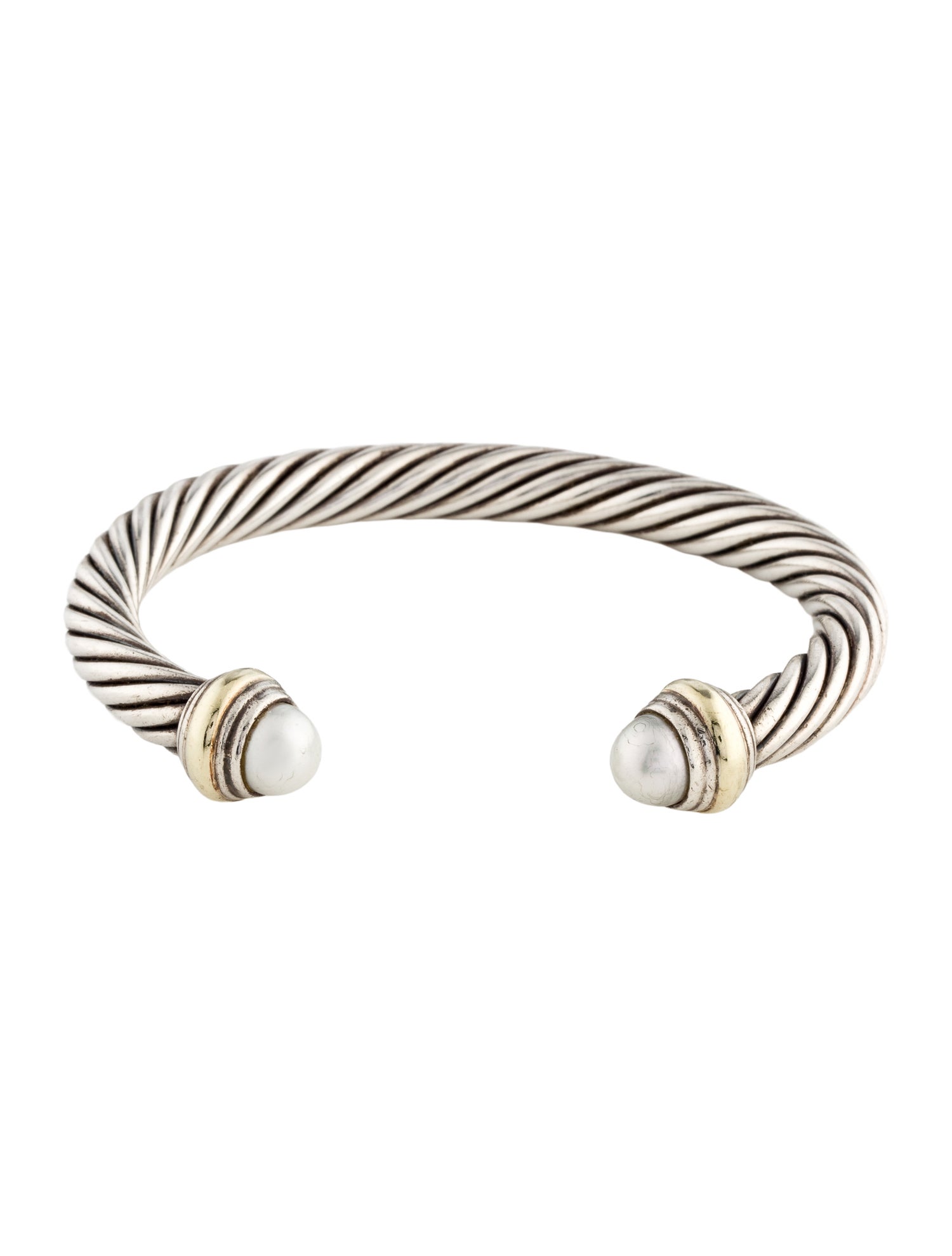 David Yurman Pearl Two-Tone Classic Cable Bracelet