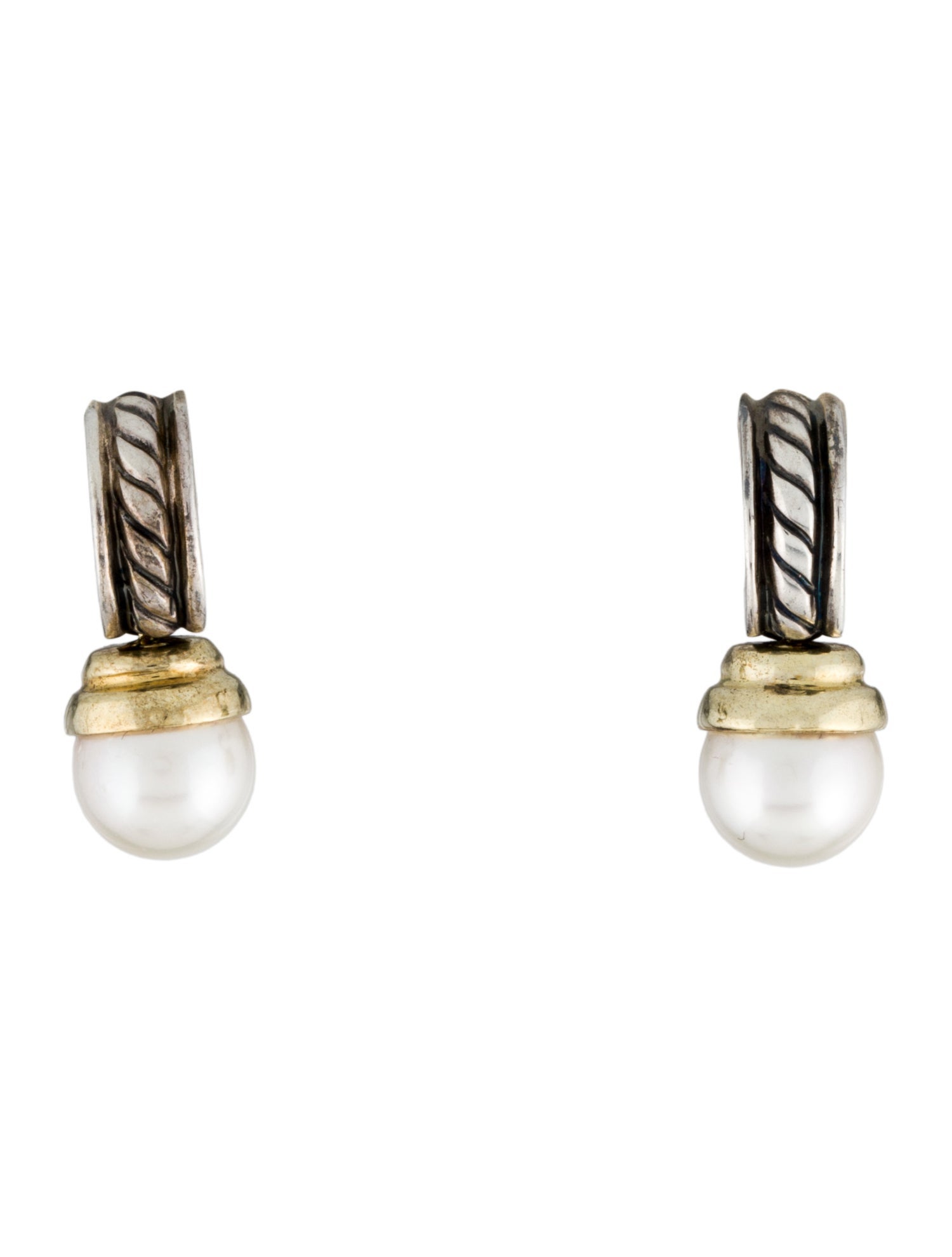 David Yurman Pearl Hampton Cable Drop Earrings