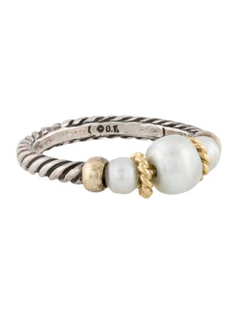 David Yurman Two-Tone Pearl Cable Band