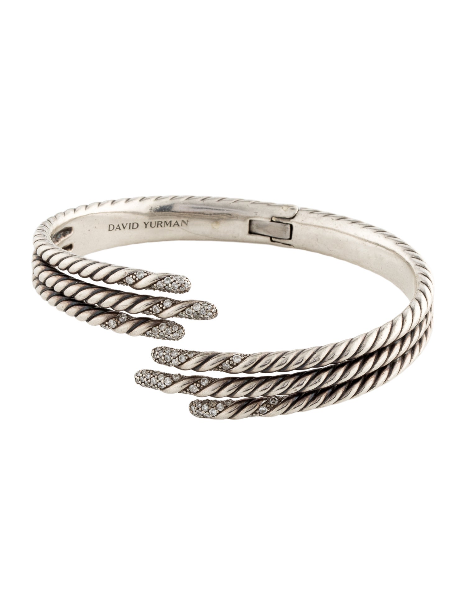 David Yurman Diamond Willow Open Three-Row Cuff