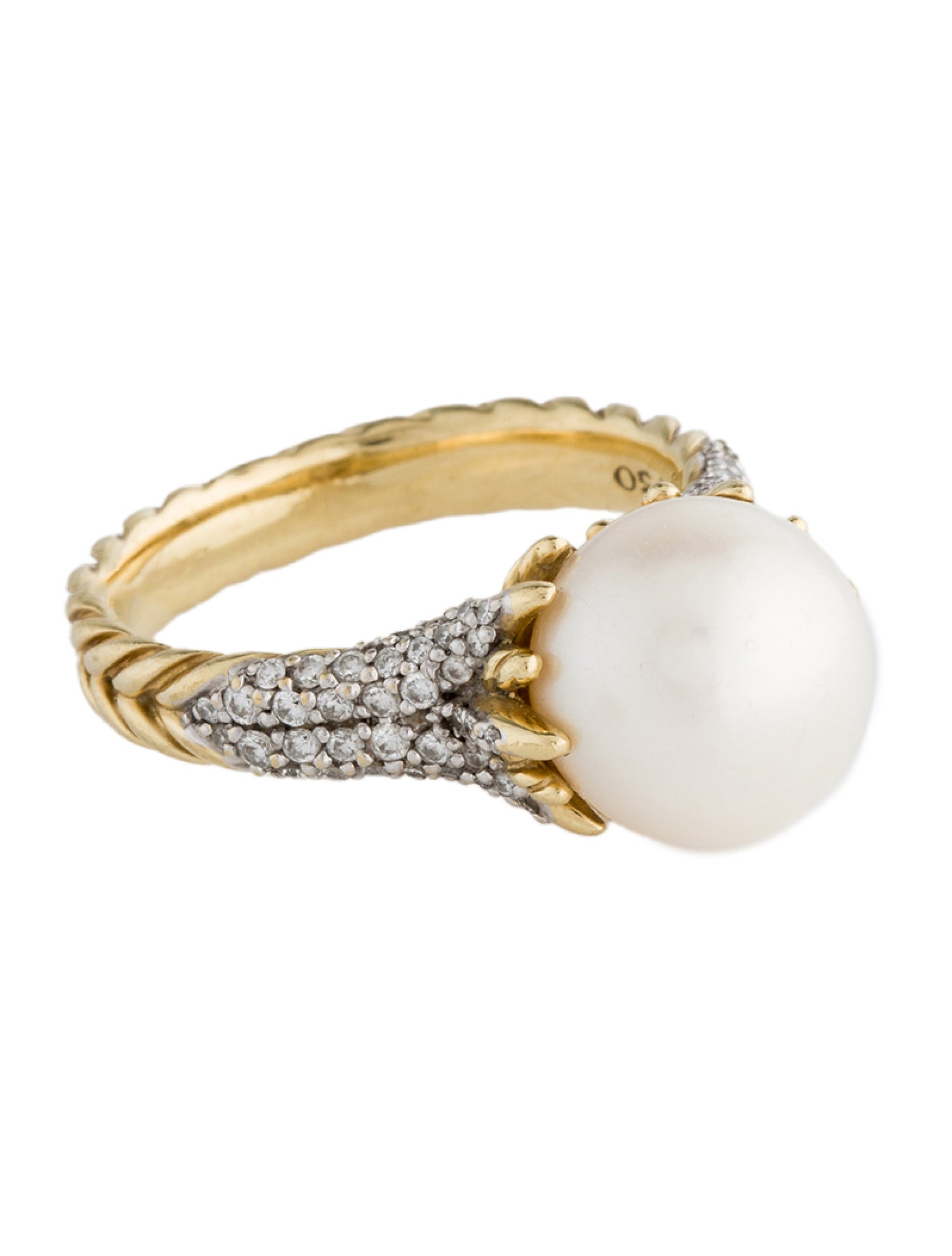 David Yurman Pearl & Diamond Starburst Cocktail Ring