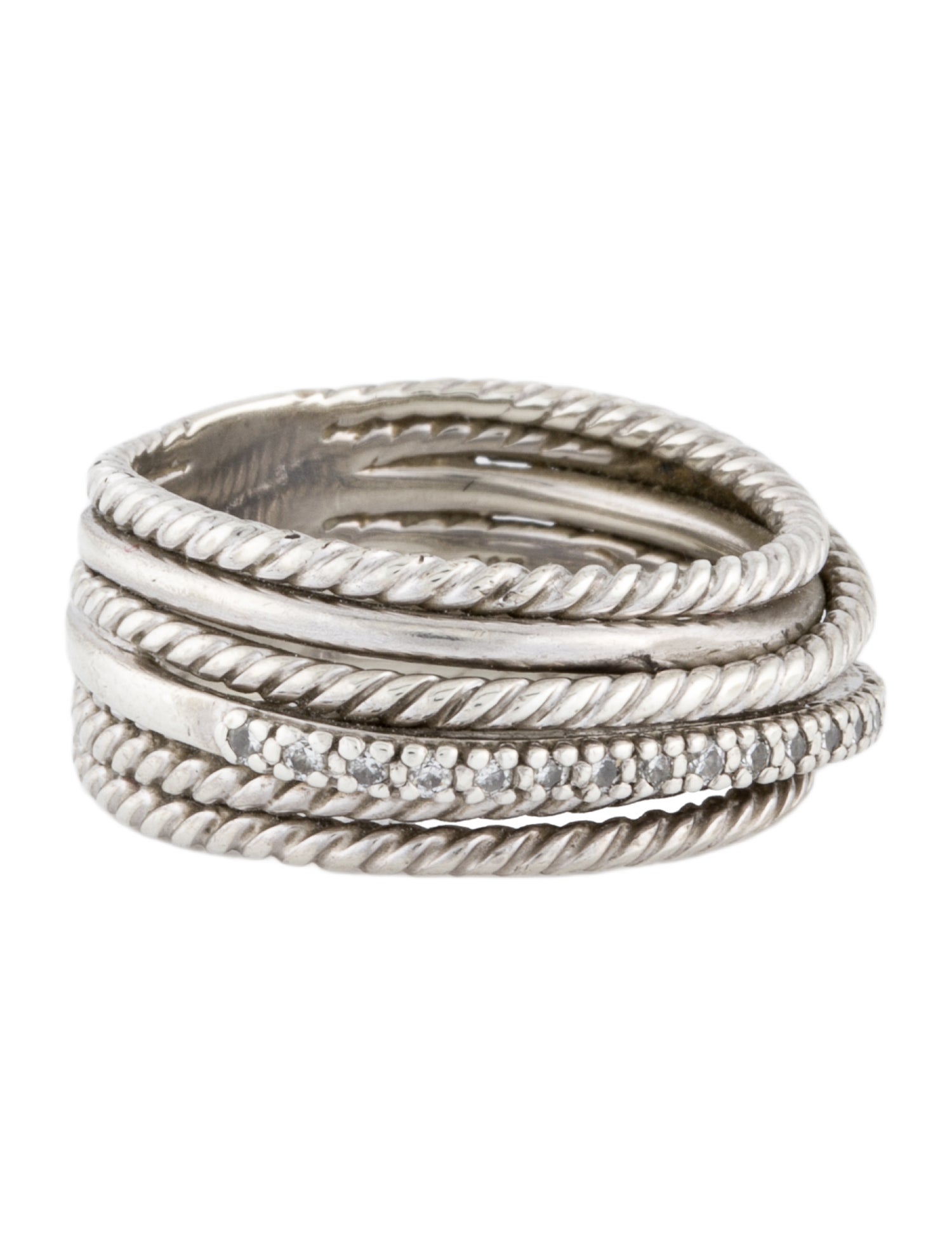 David Yurman Diamond Crossover Ring