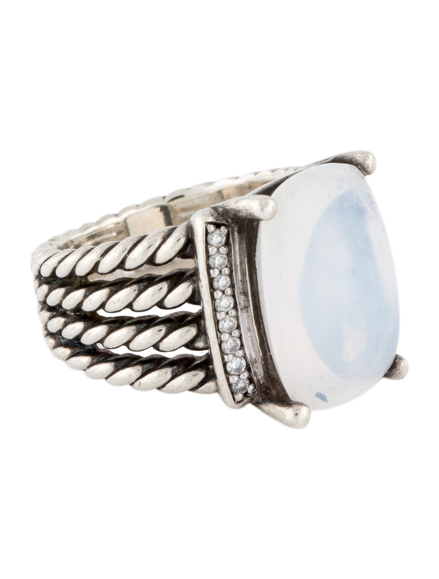 David Yurman Moon Quartz & Diamond Wheaton Ring