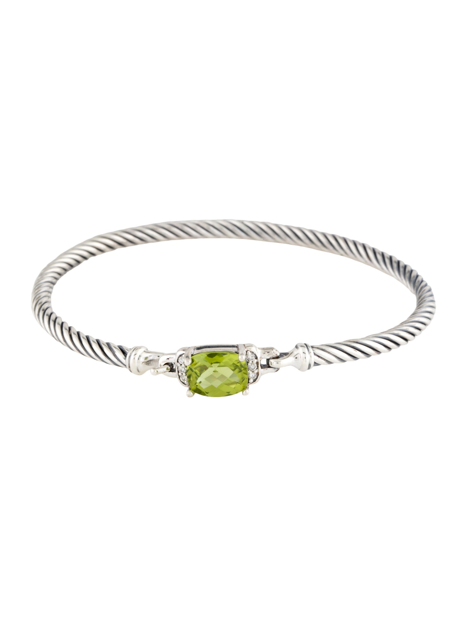 David Yurman Peridot & Diamond Petite Wheaton Bracelet