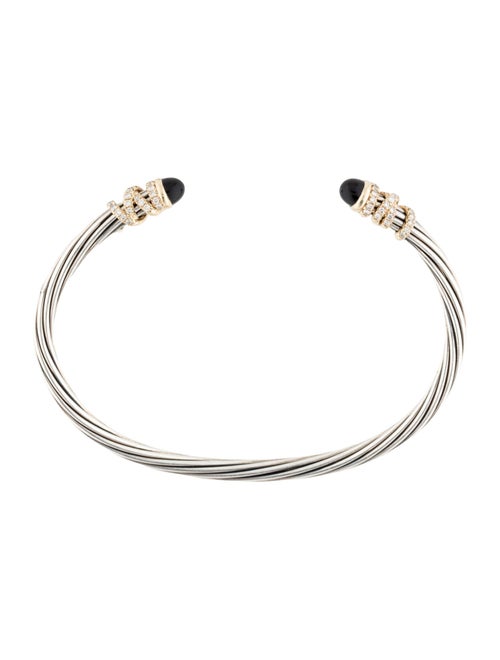 David Yurman Onyx & Diamond Two-Tone Bracelet