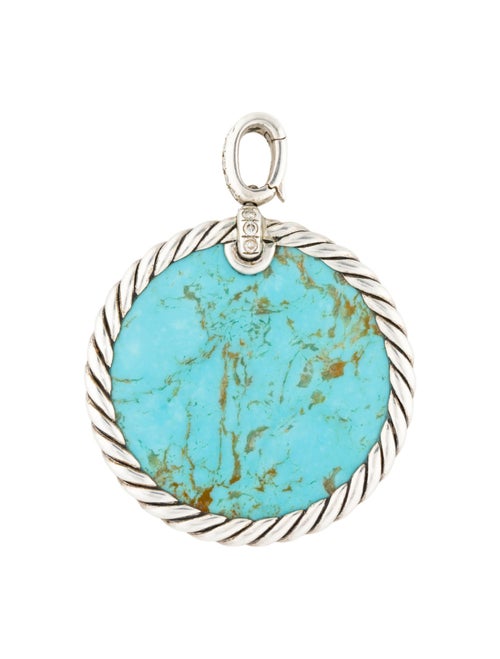 David Yurman Mother of Pearl, Turquoise & Diamond Element Reversible Pendant