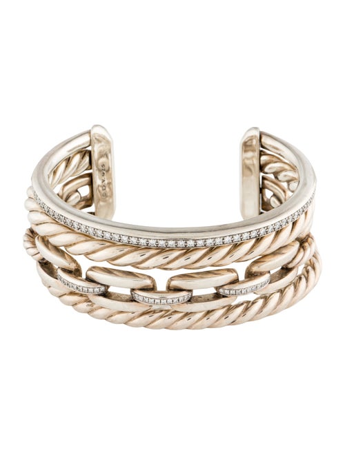 David Yurman Diamond Wellesley Four-Row Cuff Bracelet