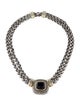 David Yurman 8.40ct Onyx Two-Tone Double Wheat Chain Collar Necklace