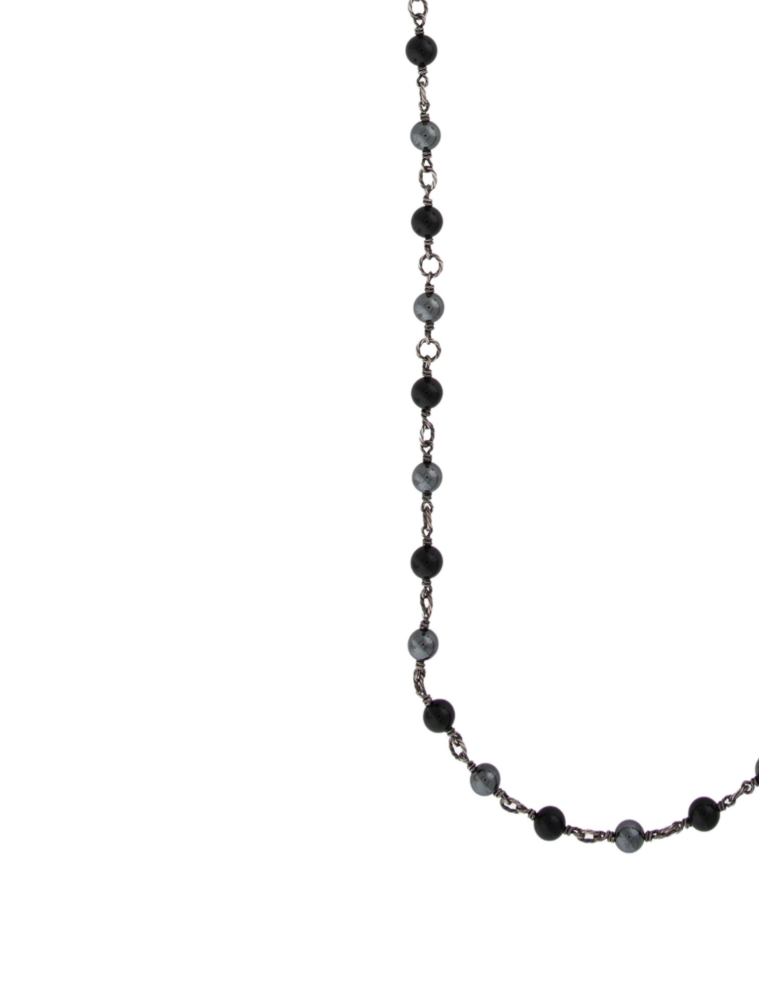 David Yurman Onyx & Hematite Bead Necklace