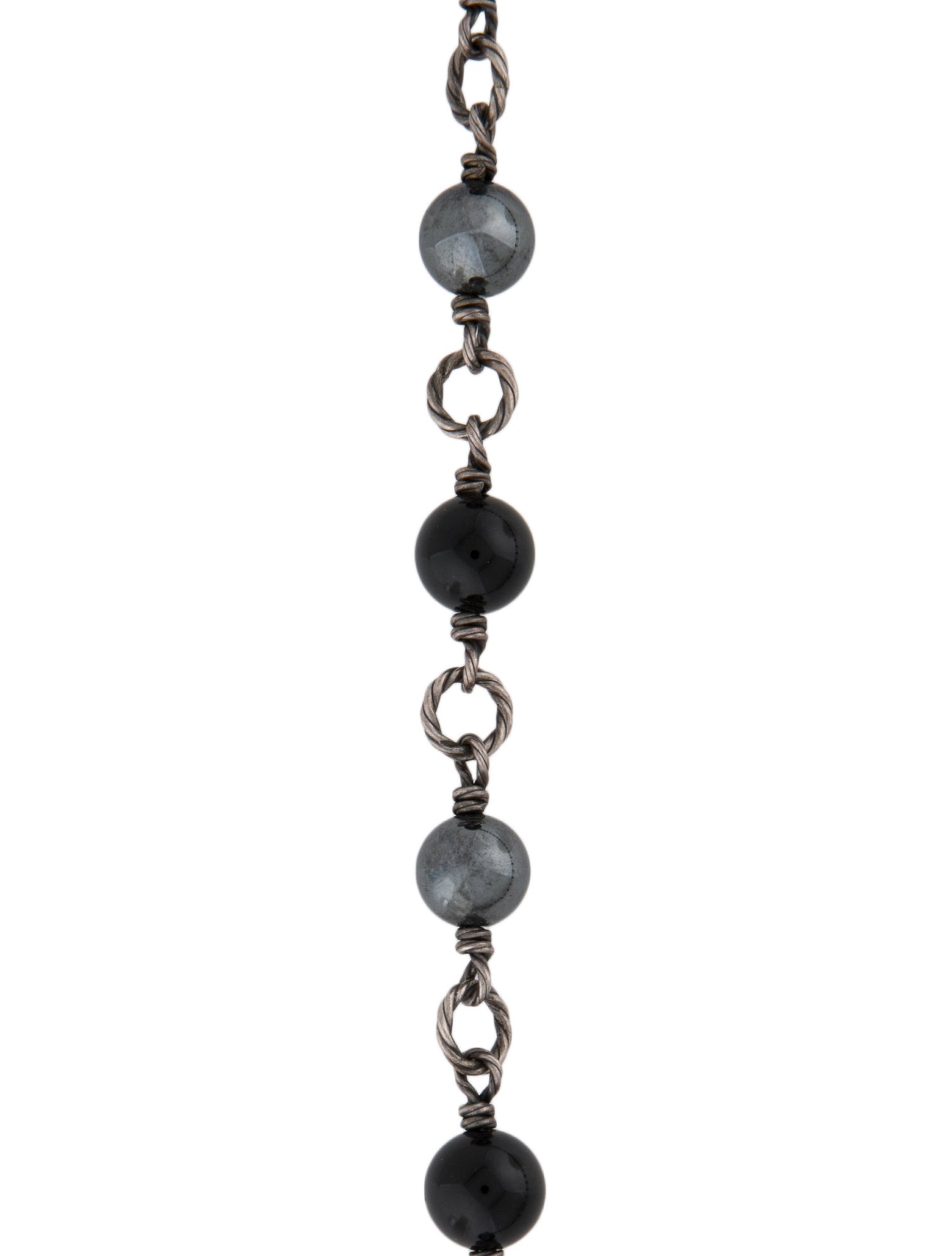 David Yurman Onyx & Hematite Bead Necklace