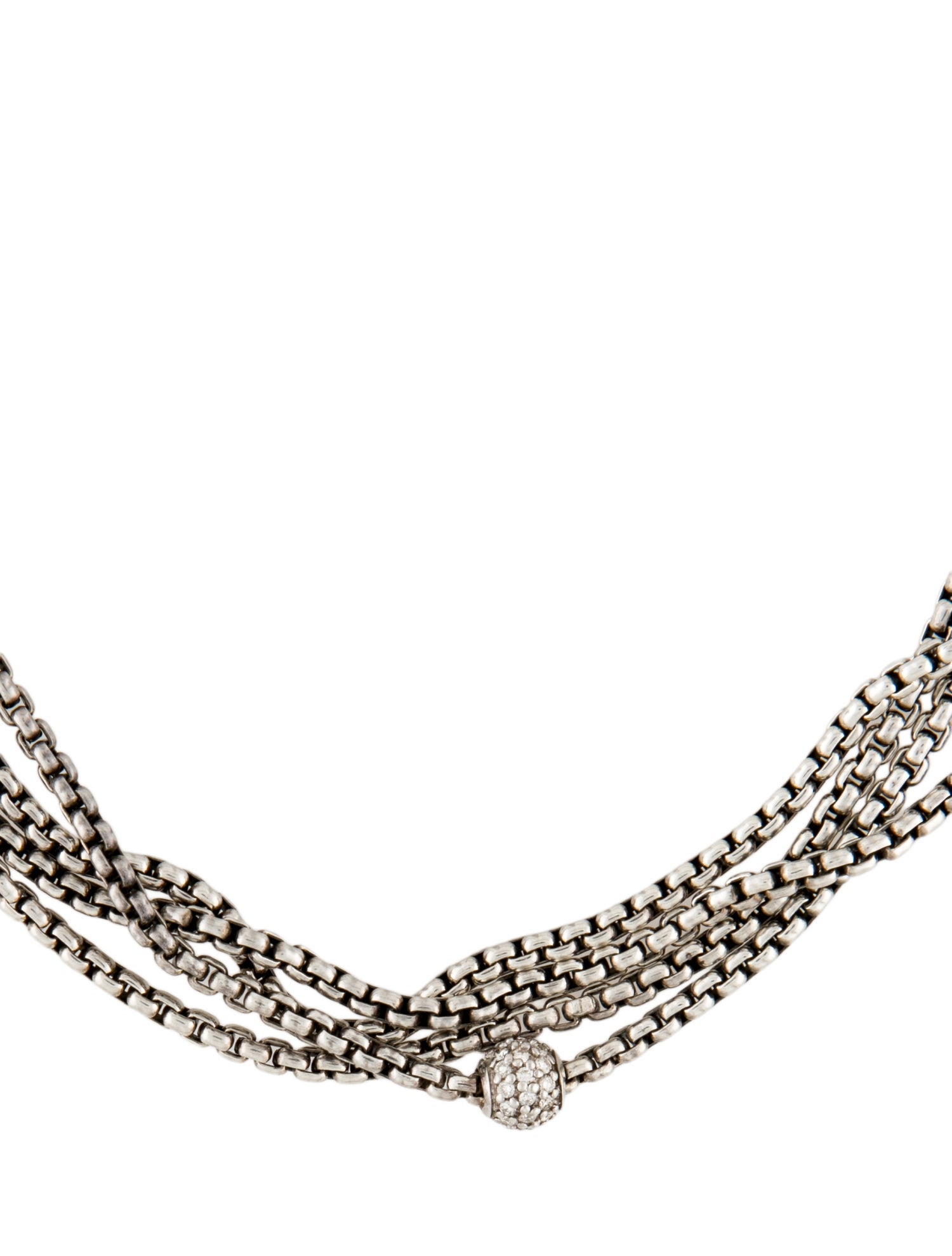 David Yurman 1.08ctw Diamond Station Multi-Strand Necklace