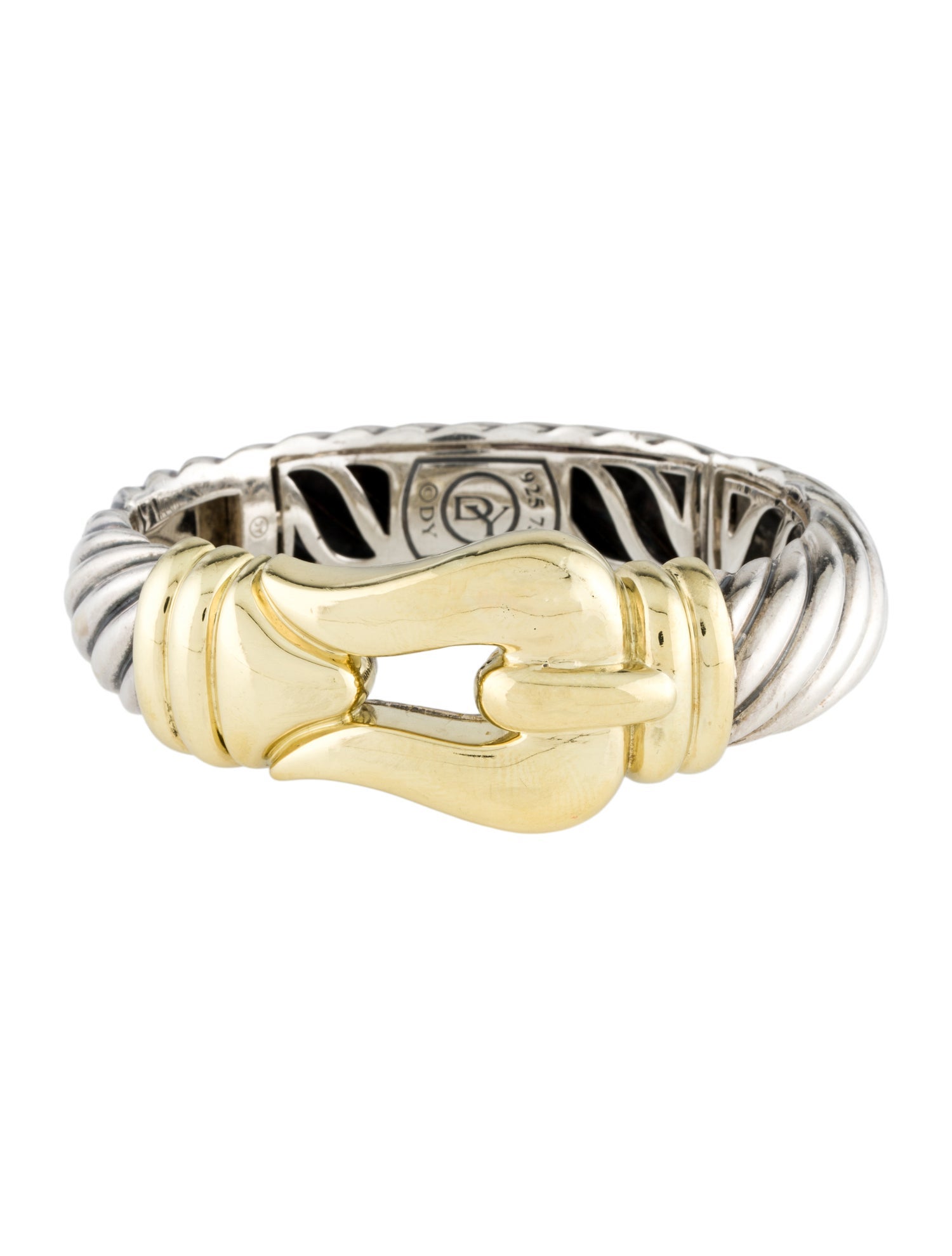David Yurman Two-Tone Sculpted Cable Buckle Bracelet