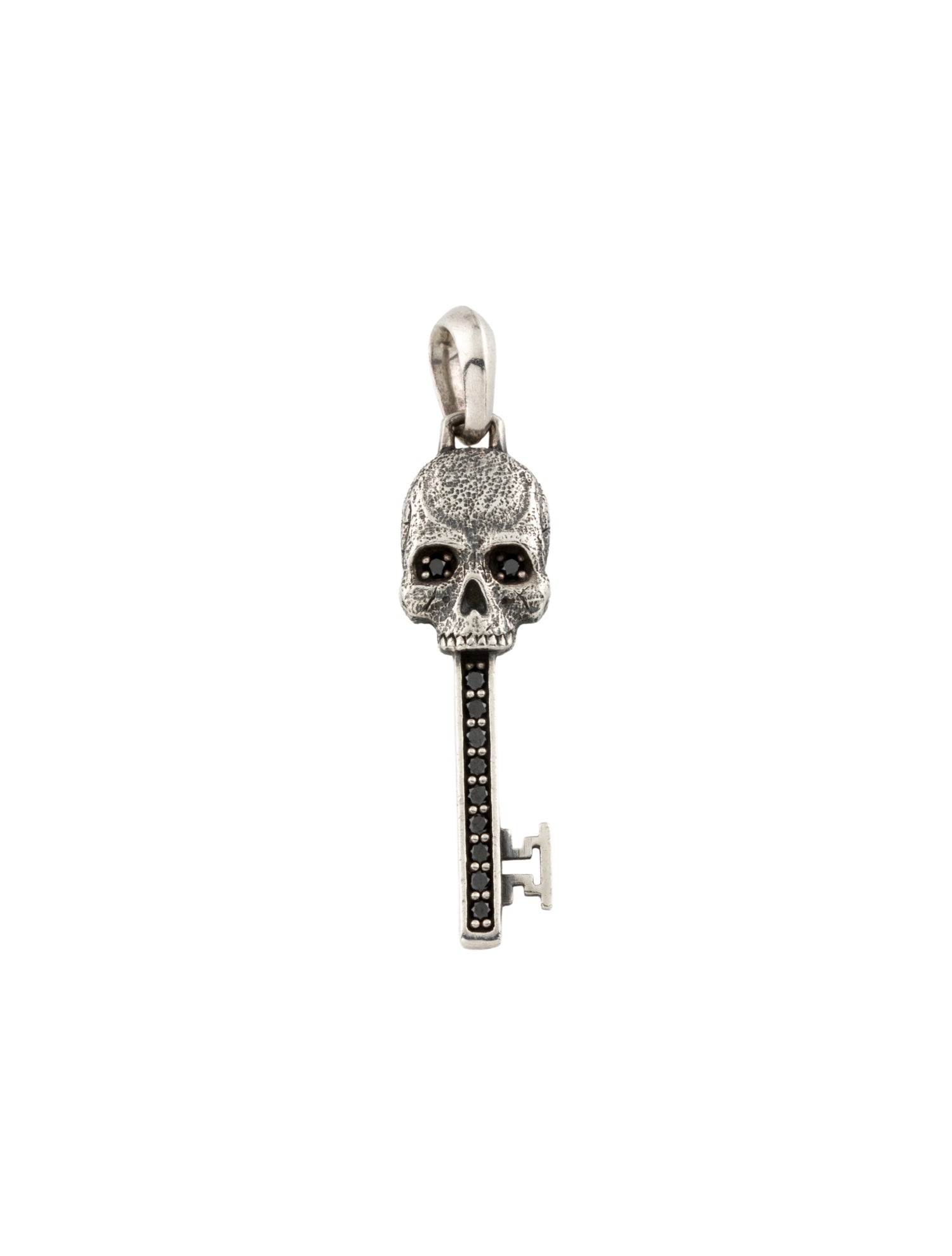 David Yurman Diamond Memento Mori Skull Key Amulet