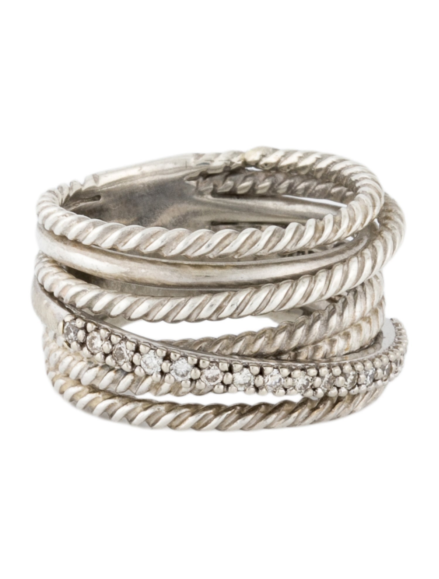 David Yurman Diamond Crossover Ring