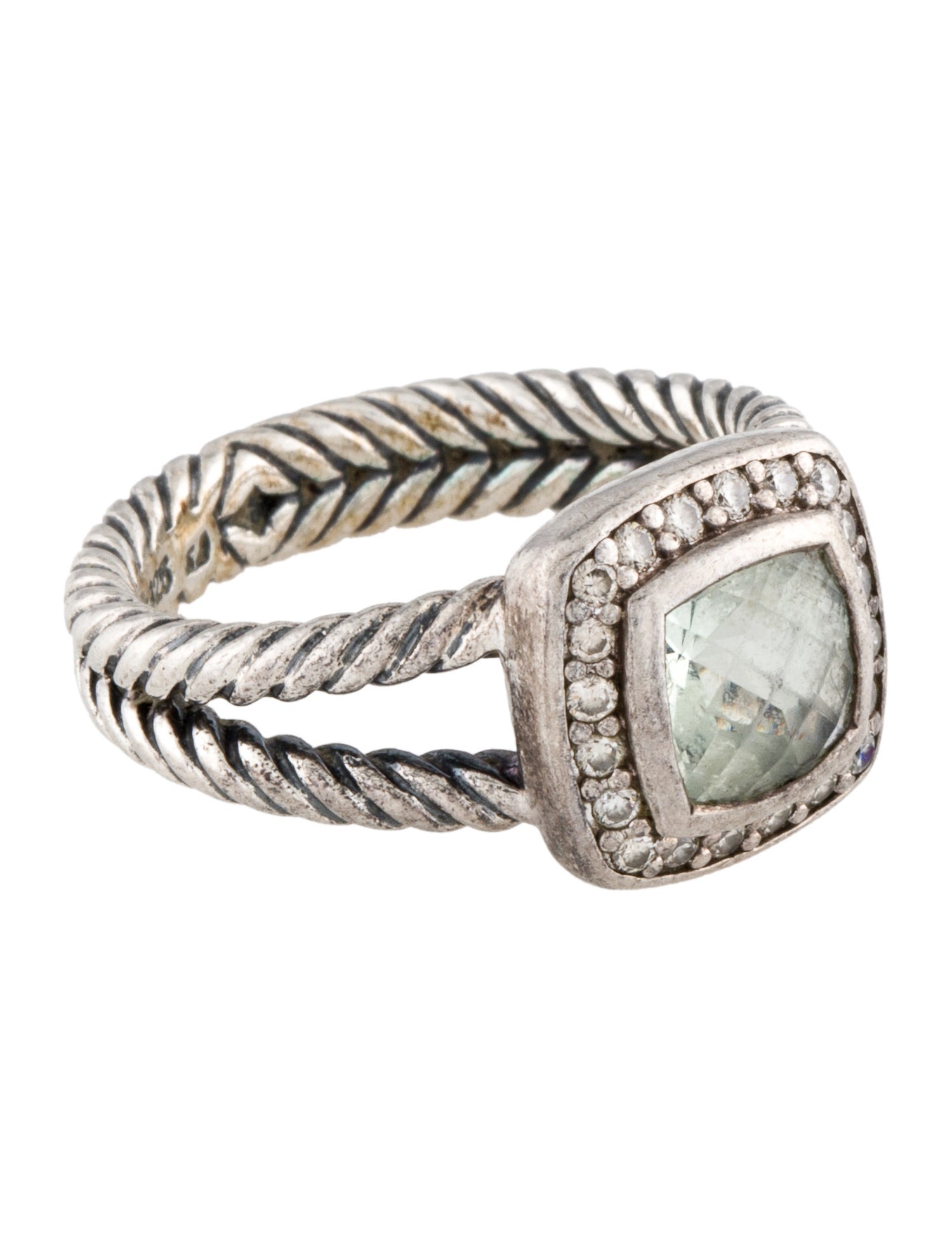 David Yurman Prasiolite & Diamond Petite Albion Cocktail Ring