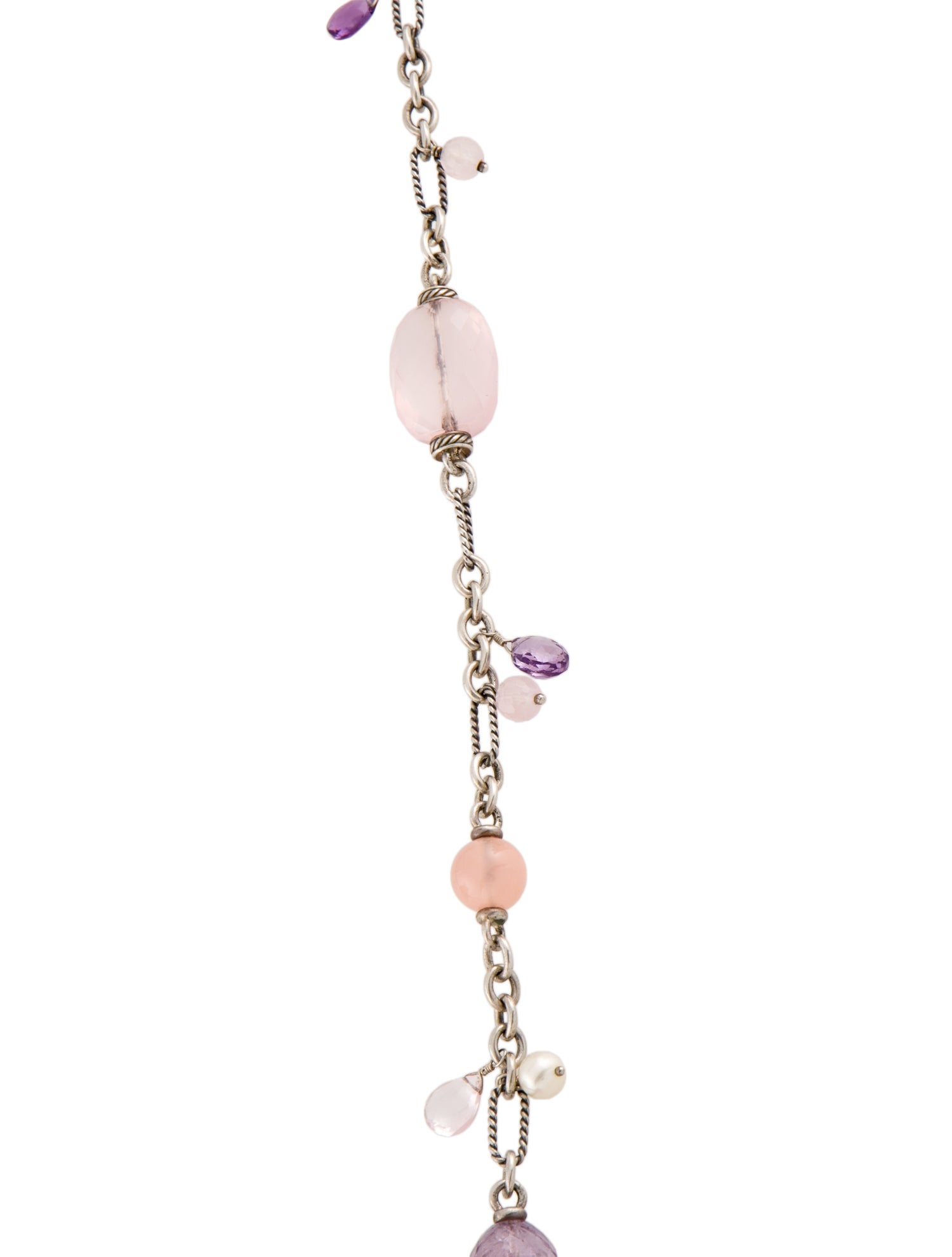David Yurman Pearl, Amethyst & Rose Quartz Bijoux Bead Chain Necklace