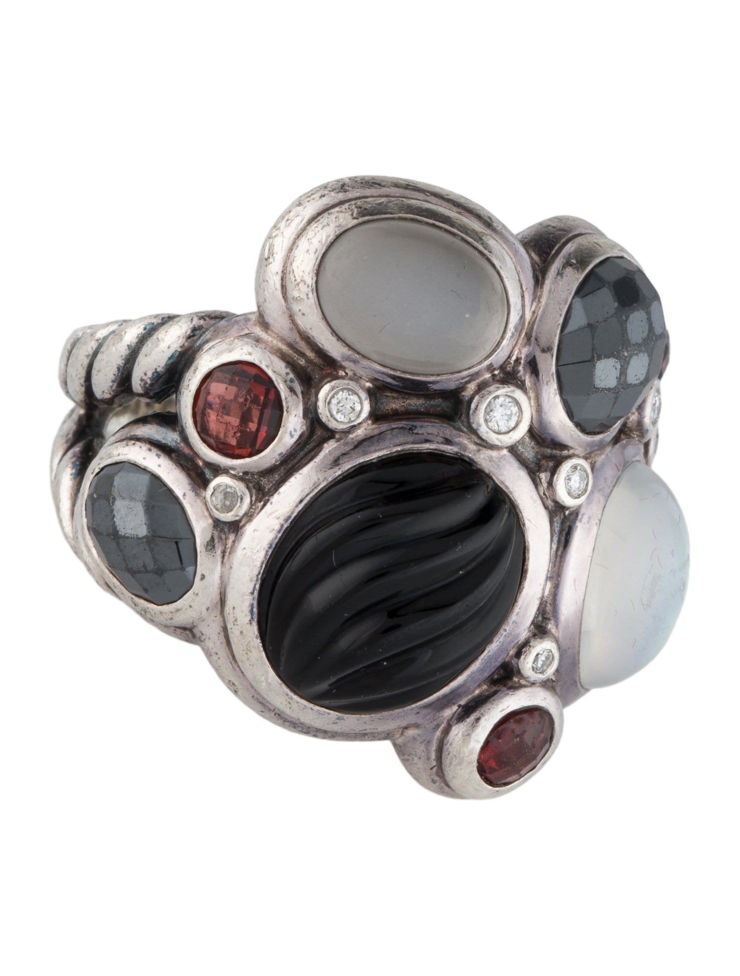 David Yurman Mother of Pearl, Diamond & Multistone Cocktail Ring