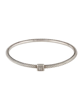 David Yurman Diamond Square Cable Bangle