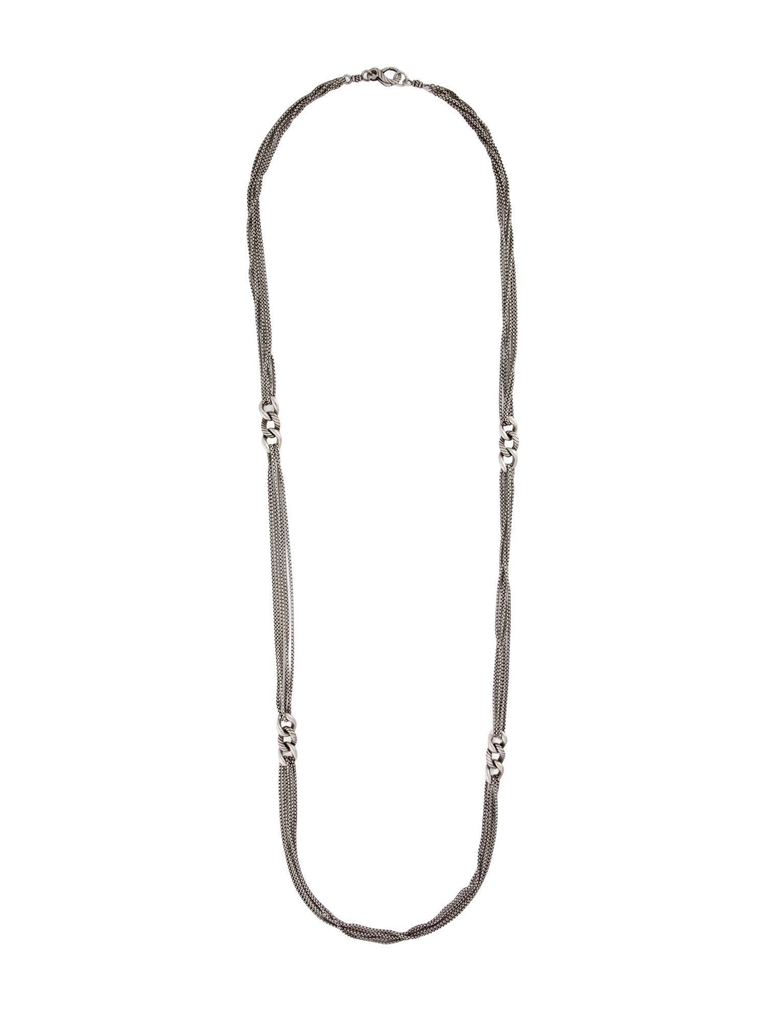 David Yurman Multi-Strand Chain Station Necklace