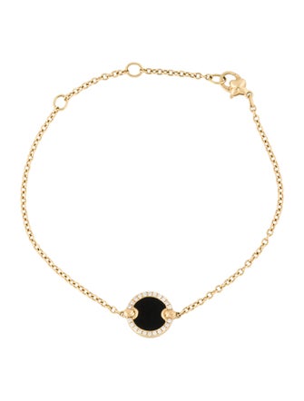 David Yurman 18K Onyx & Diamond Petite DY Elements Station Bracelet