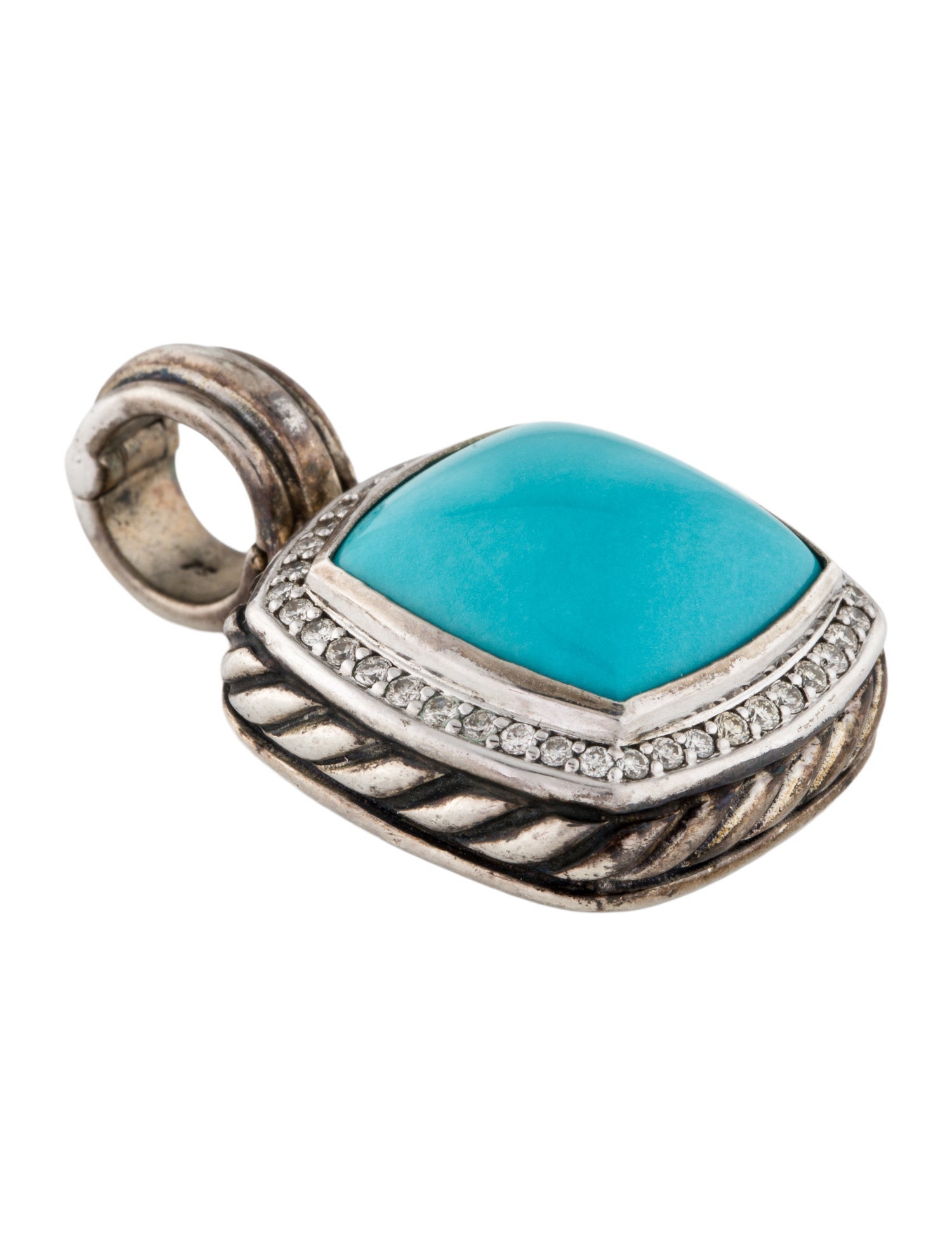 David Yurman Turquoise & Diamond Albion Pendant