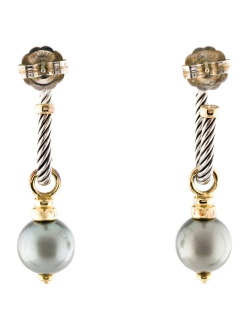 David Yurman Pearl Convertible Drop Hoop Earrings