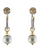 David Yurman Pearl Convertible Drop Hoop Earrings