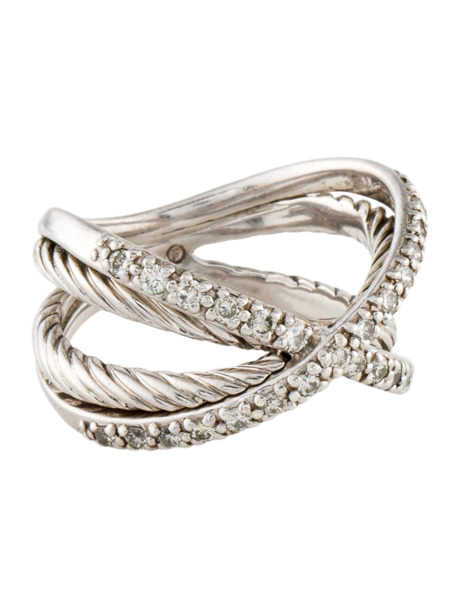 David Yurman Diamond Cable X Crossover Band