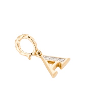 David Yurman 18K Diamond Initial 'A' Pendant