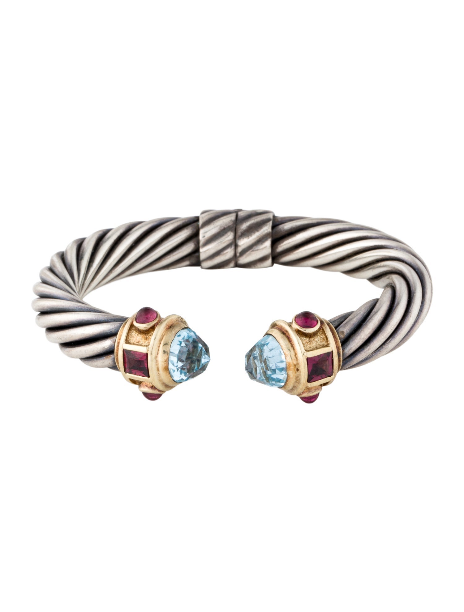 David Yurman Topaz & Tourmaline Renaissance Cuff Bracelet