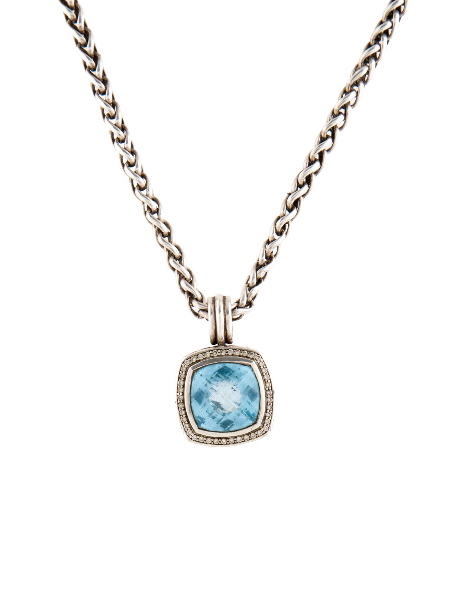 David Yurman Topaz & Diamond Albion Pendant Necklace