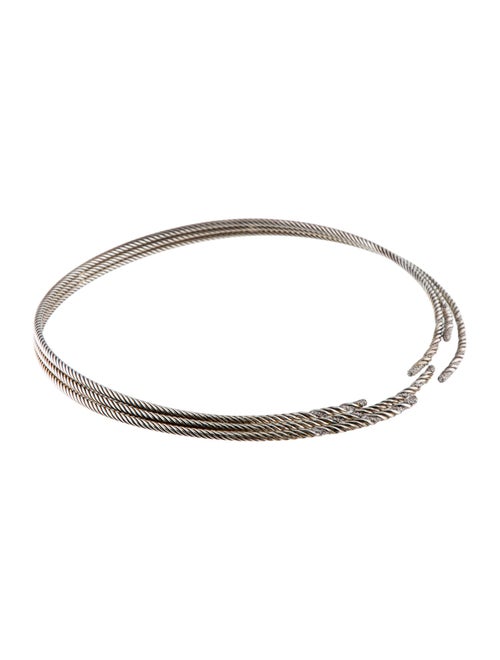 David Yurman Diamond Willow Collar Necklace