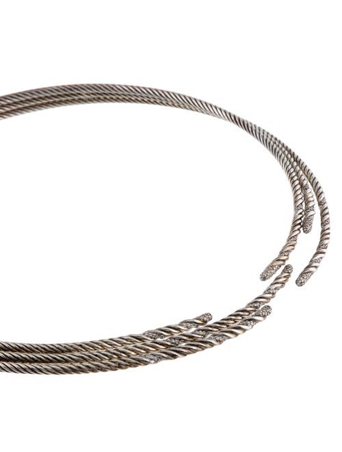 David Yurman Diamond Willow Collar Necklace