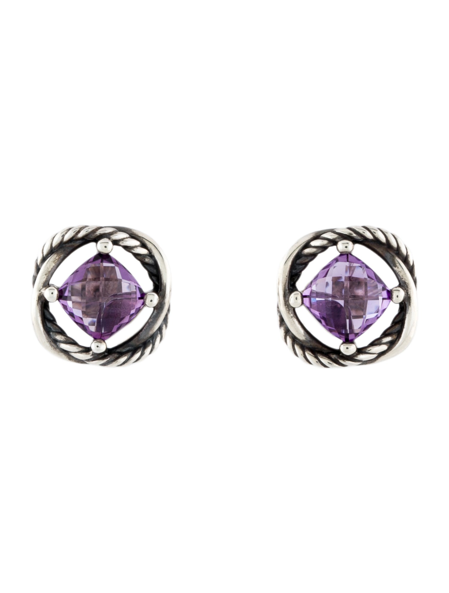 David Yurman Amethyst Infinity Stud Earrings