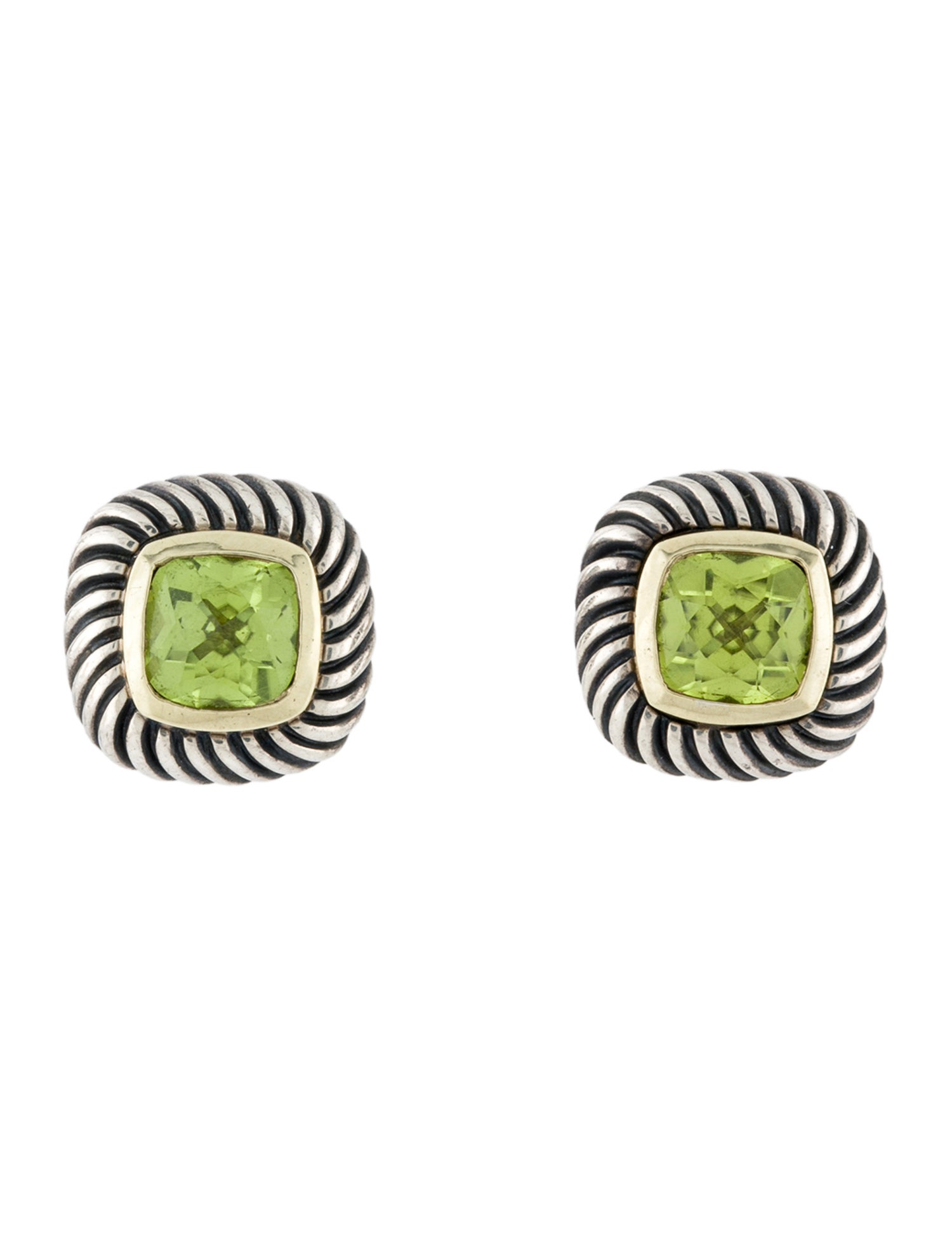 David Yurman Peridot Albion Stud Earrings