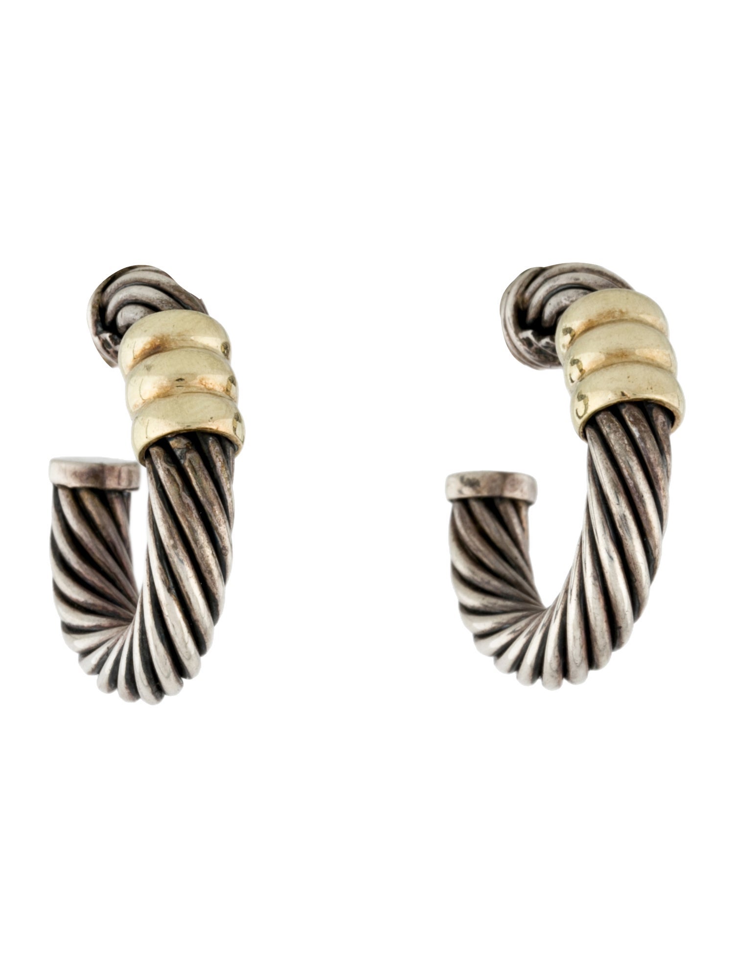 David Yurman Vintage Two-Tone Metro Hoop Earrings
