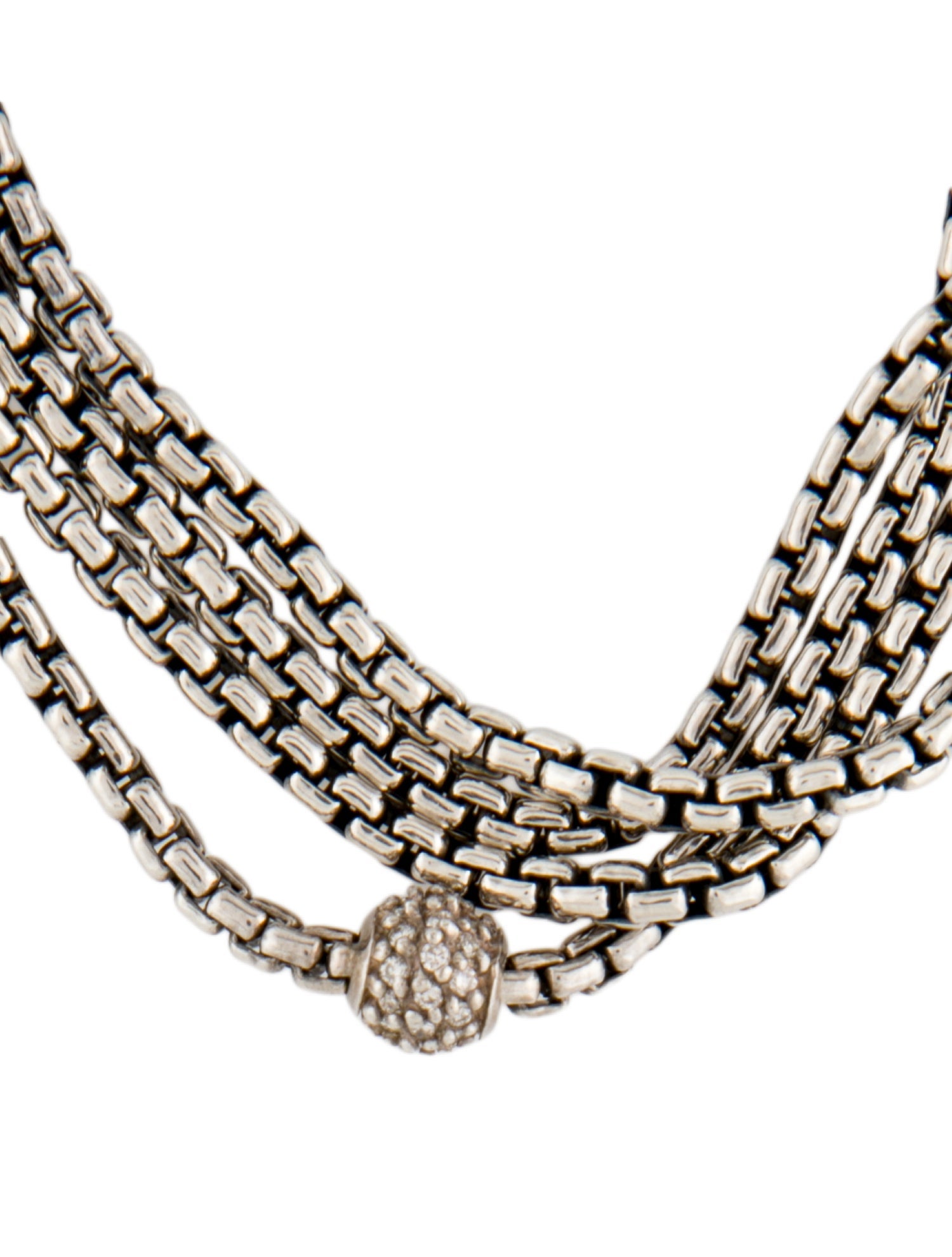 David Yurman 1.08ctw Diamond Station Multi-Strand Necklace