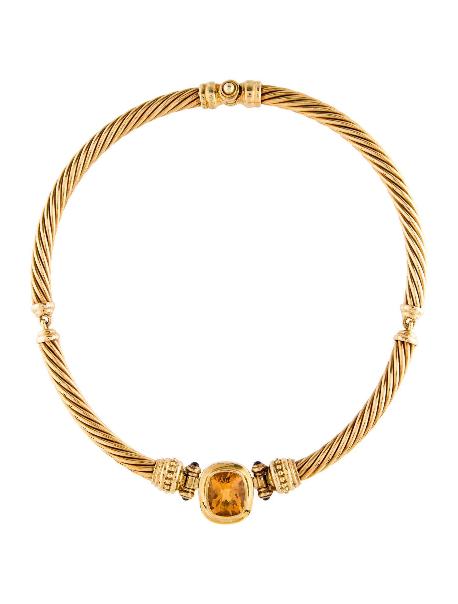 David Yurman 18K Citrine & Iolite Renaissance Collar Necklace