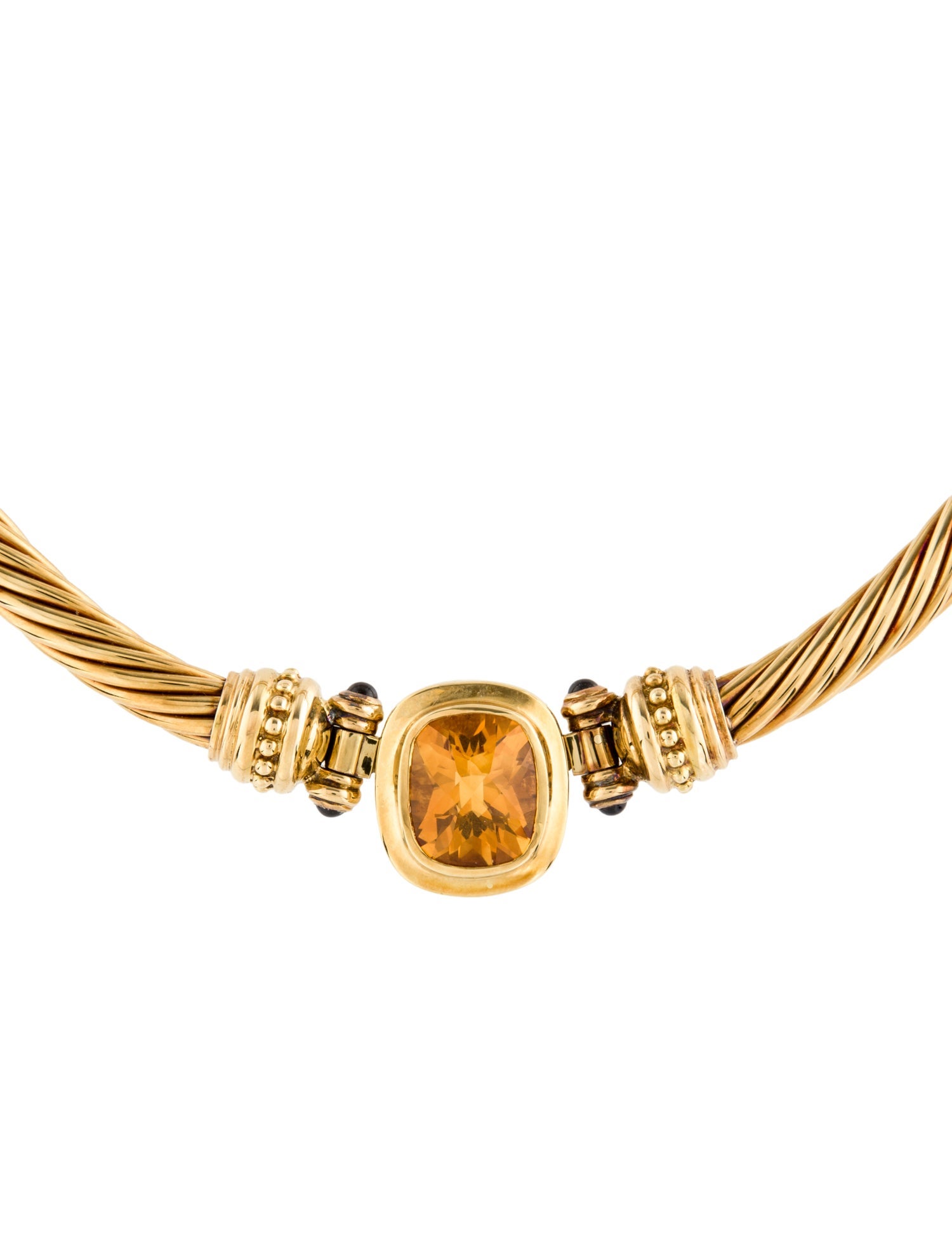 David Yurman 18K Citrine & Iolite Renaissance Collar Necklace