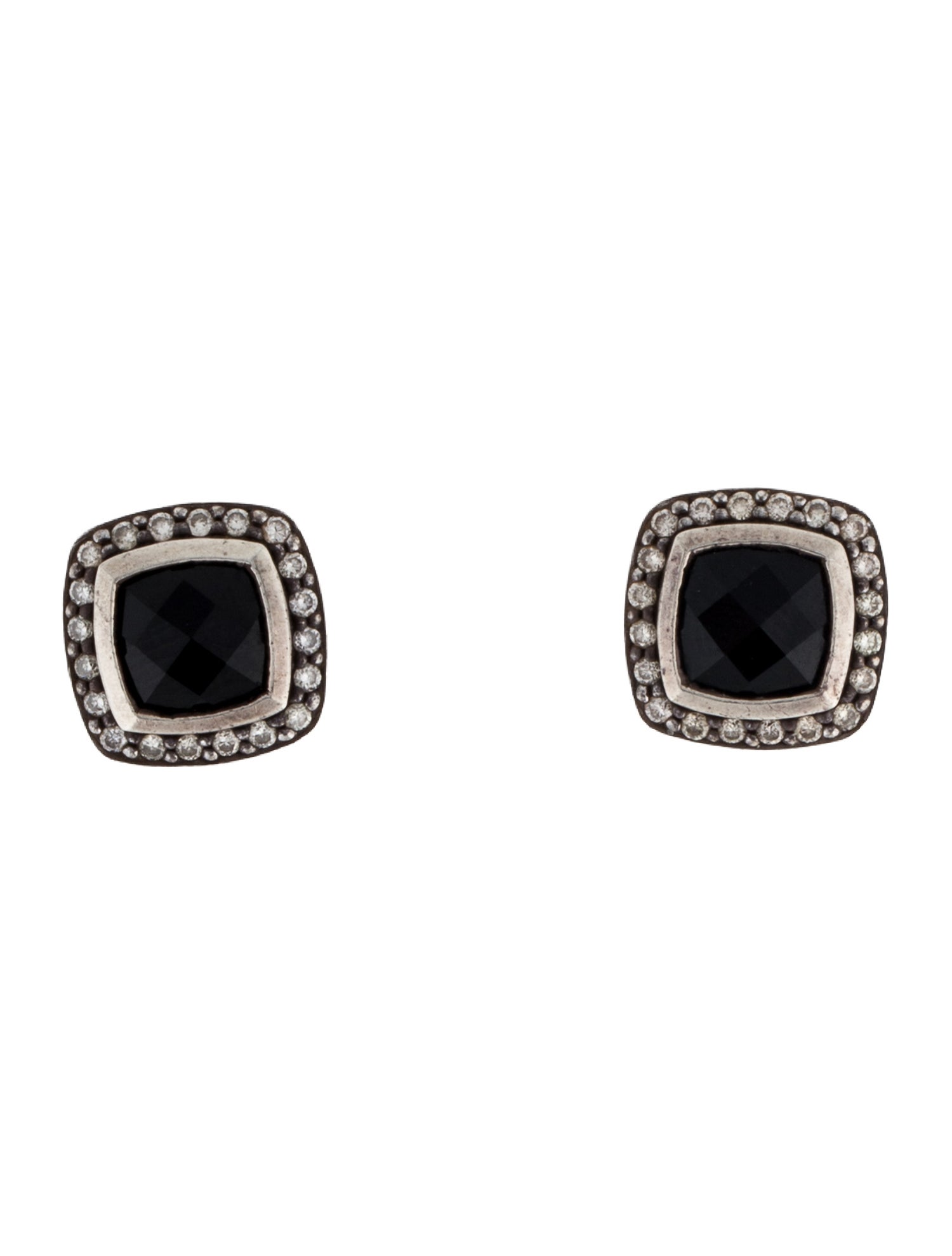 David Yurman Onyx & Diamond Albion Studs