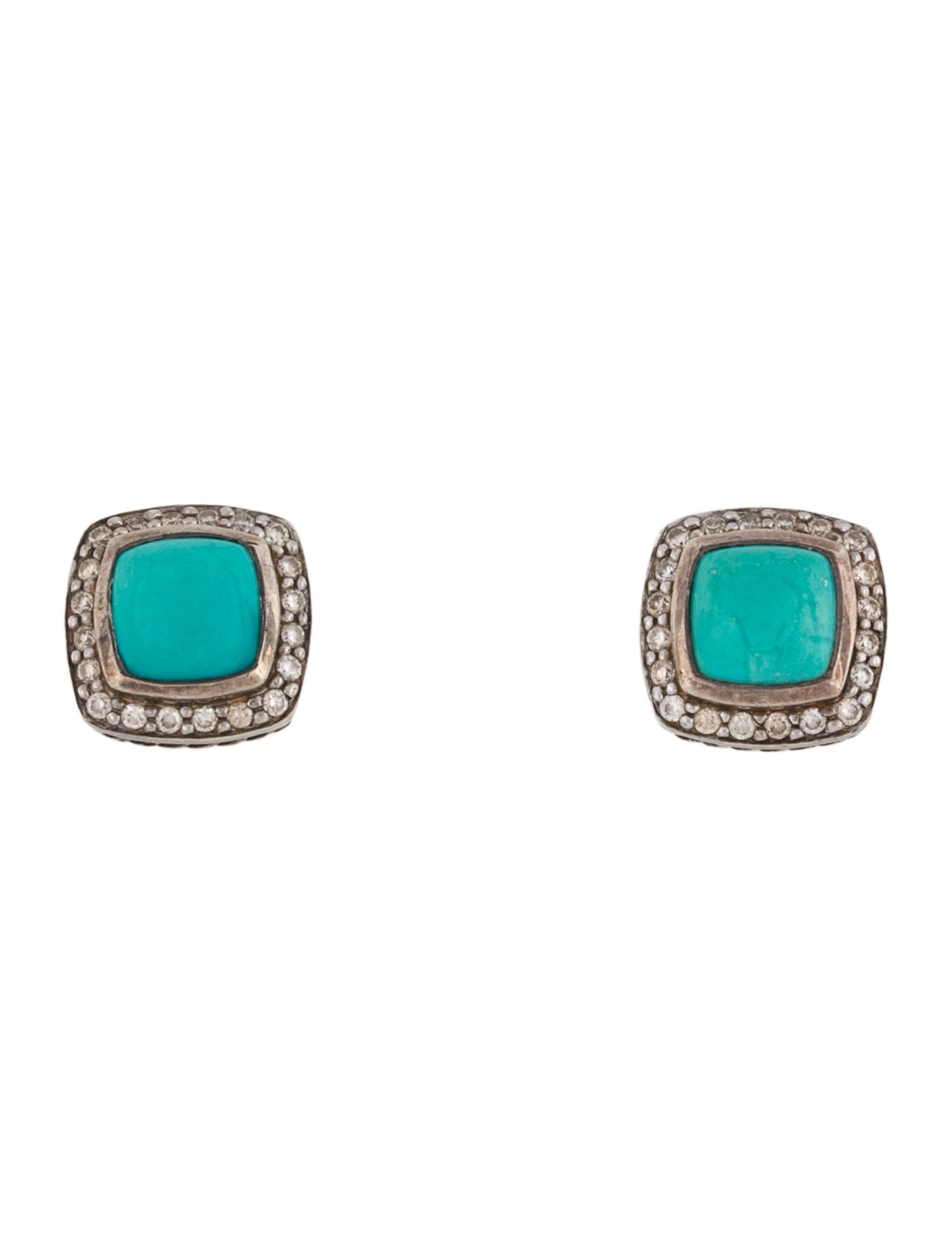 David Yurman Turquoise & Diamond Petite Albion Stud Earrings