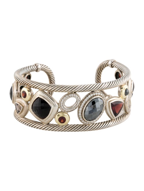 David Yurman Diamond & Multistone Mosaic Cuff Bracelet