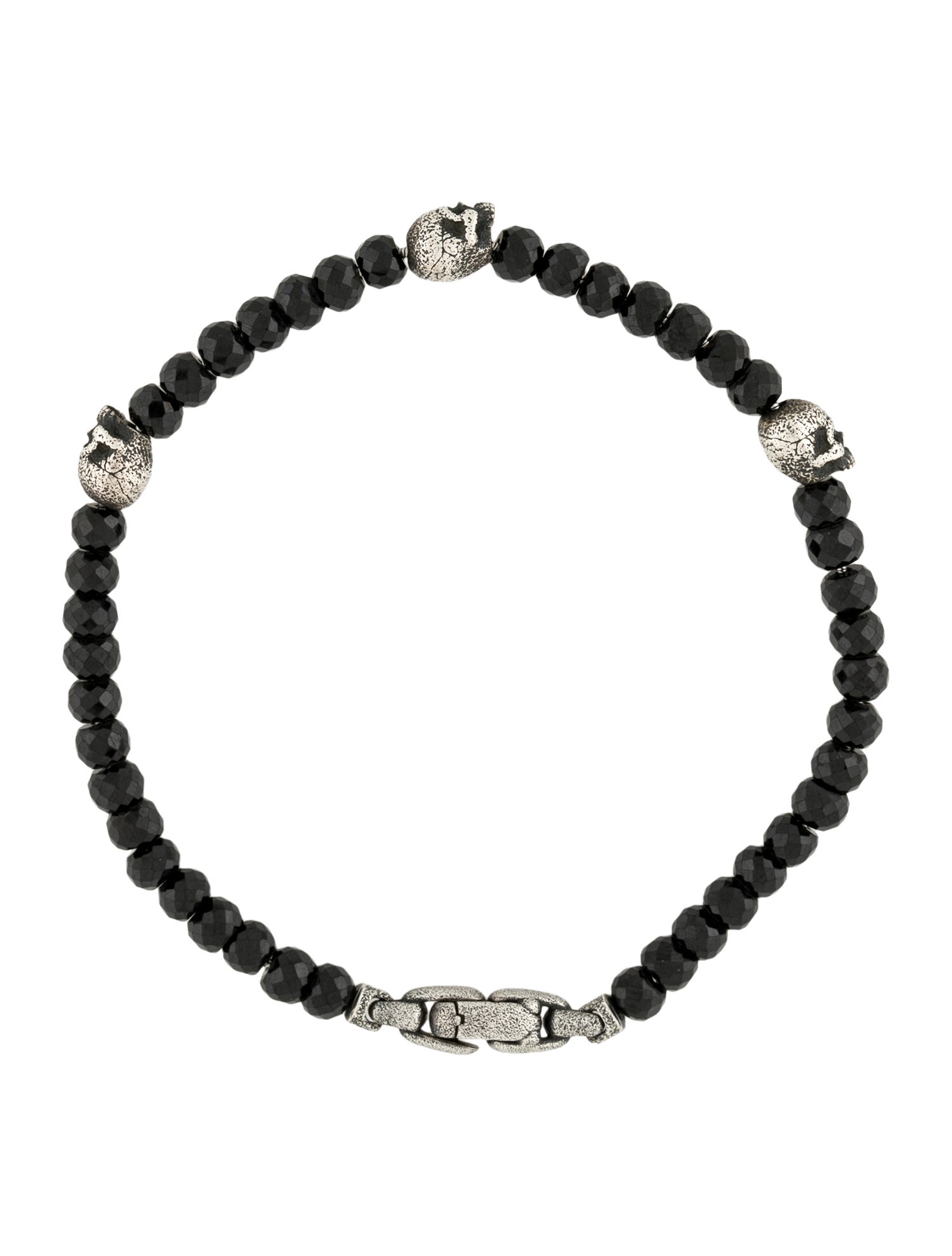 David Yurman Spinel Memento Mori Skull Station Bracelet