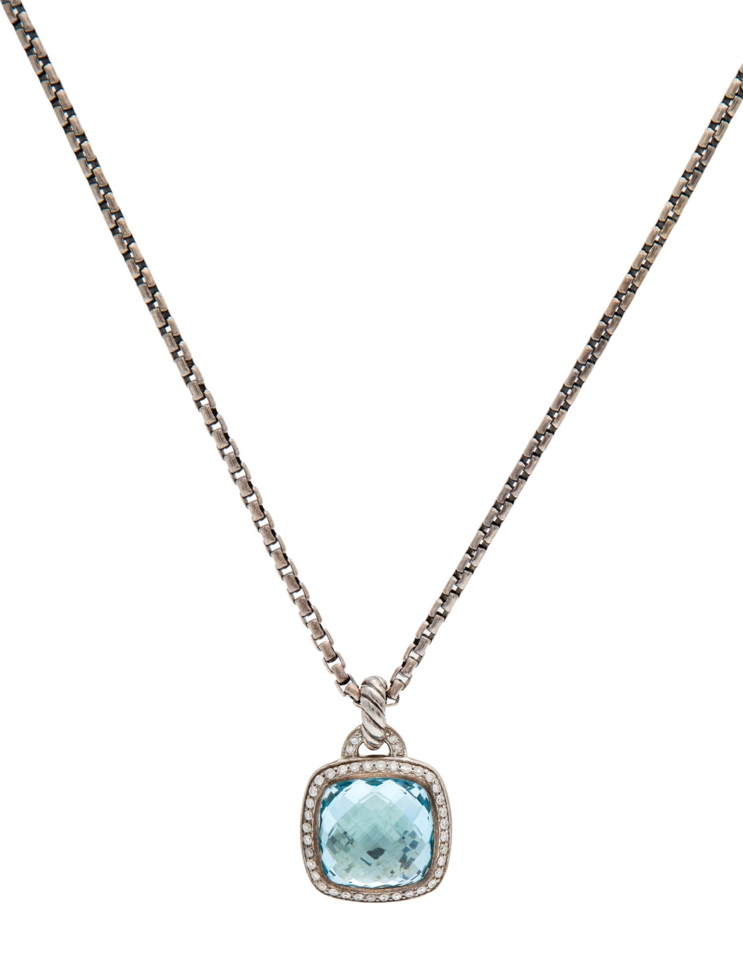 David Yurman Topaz & Diamond Albion Pendant Necklace